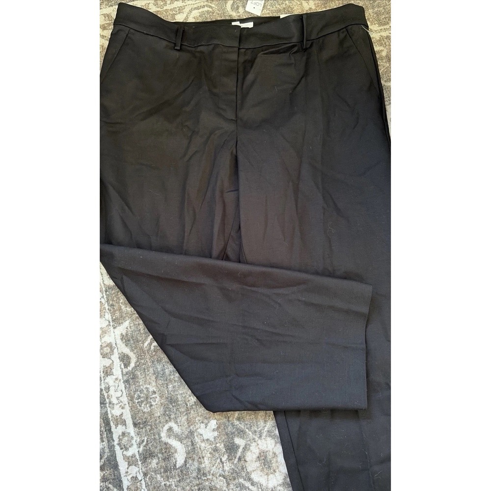 Loft Pants Women's Size 16 Black The Rivera Slim Mid Rise Straight Leg NWT